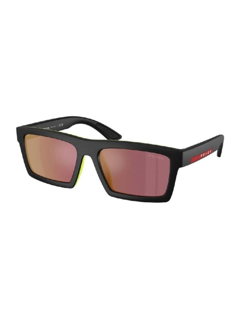 PRADA LINEA ROSSA PS A07S 1BO10A Black Red Mirror Men's 58 mm Sunglasses